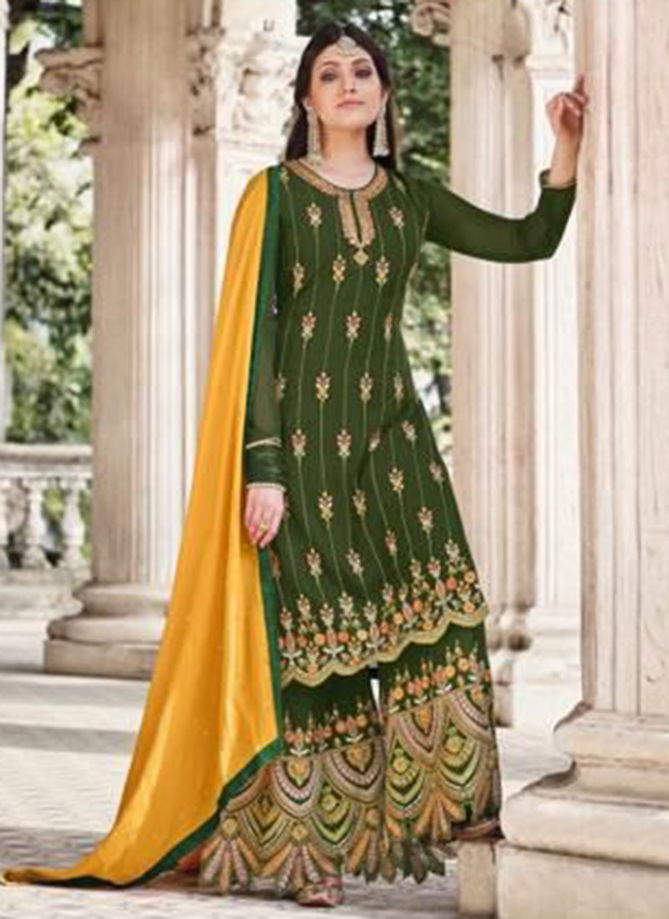 Green Colour ZUBEDA SRIYA Heavy Wedding Wear Heavy Georgette Embroidered Salwar Suit Collection 1001